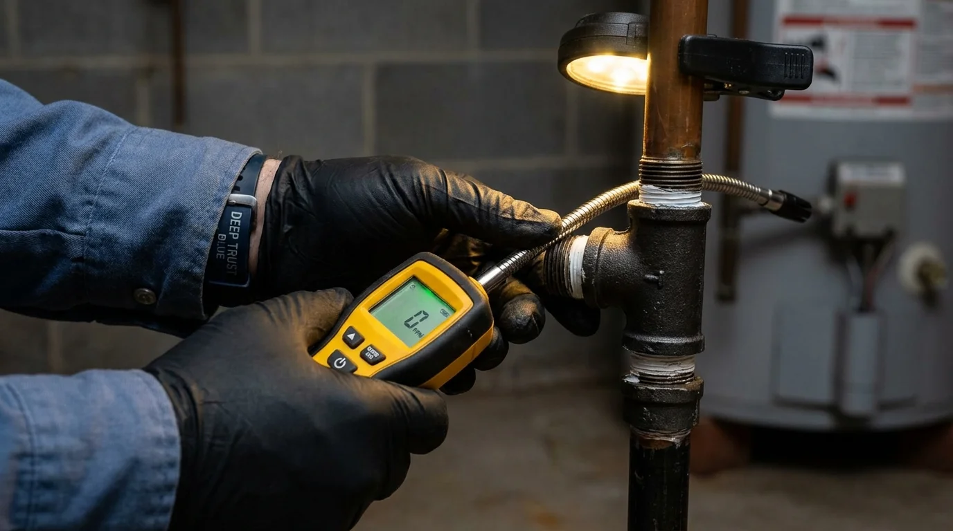 Gas leak detection with electronic sniffer by Johns Plumbing LLC in Cliffside Park